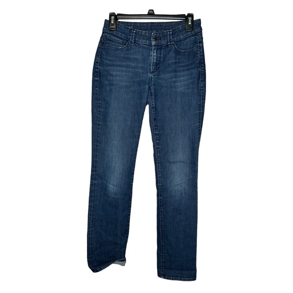 Ann Taylor LOFT Women Jeans Curvy Fit Straight Low-Rise Stretch Denim Blue 27 - Picture 1 of 8